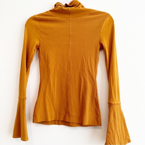 Intimately Free People | Orange Yellow Sydney Bell Sleeve Turtle Neck Top - Picture 3 of 11